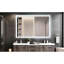 Grand miroir de salle de bain à DEL de 60 po x 40 po, conception imperméable, cadre en aluminium, interrupteur tactile intelligent, miroir de salle de bain mural
