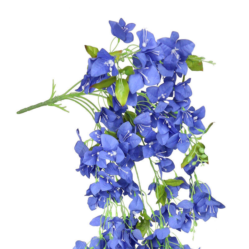 Buisson artificiel de fleurs de bougainvilliers suspendus, Bleu