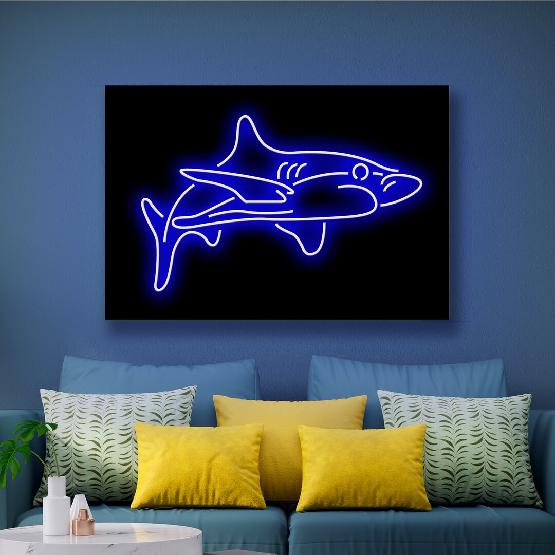 Neonschild Blue Shark