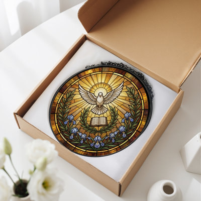 Panneau de vitrail en verre coloré, 7,8 heures