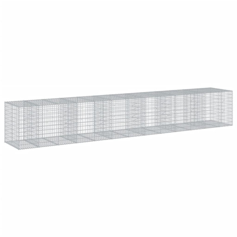 Large Silver Galvanized Iron Gabion Basket with Cover