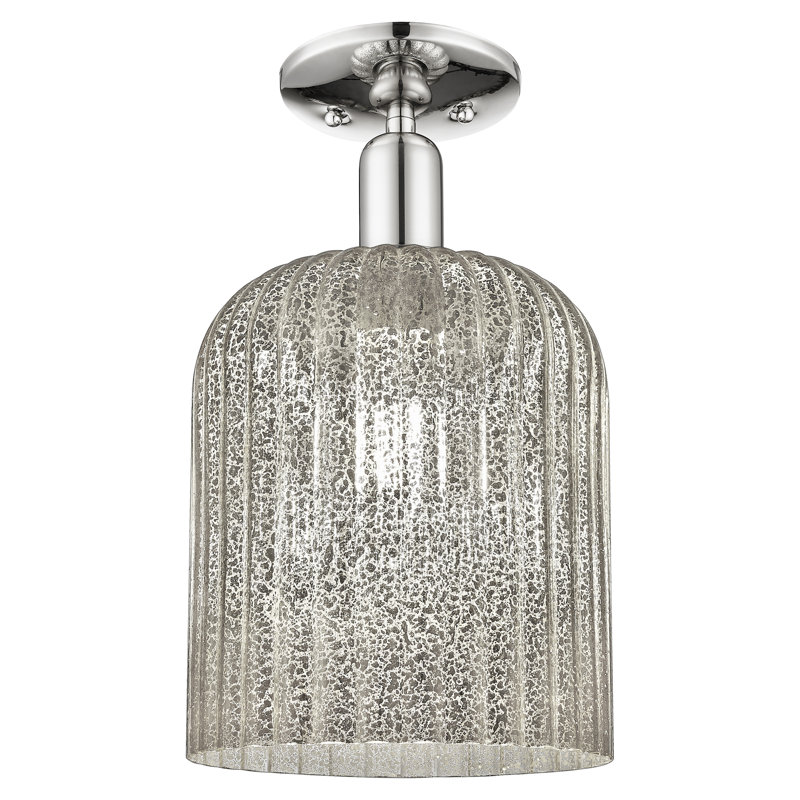 Plafonnier semi-encastré 1 lumière 8 "Downtown Urban - Alvarez, Nickel poli, Mercure