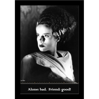 Bride of Frankenstein - Reproduction d'art graphique sur papier encadré