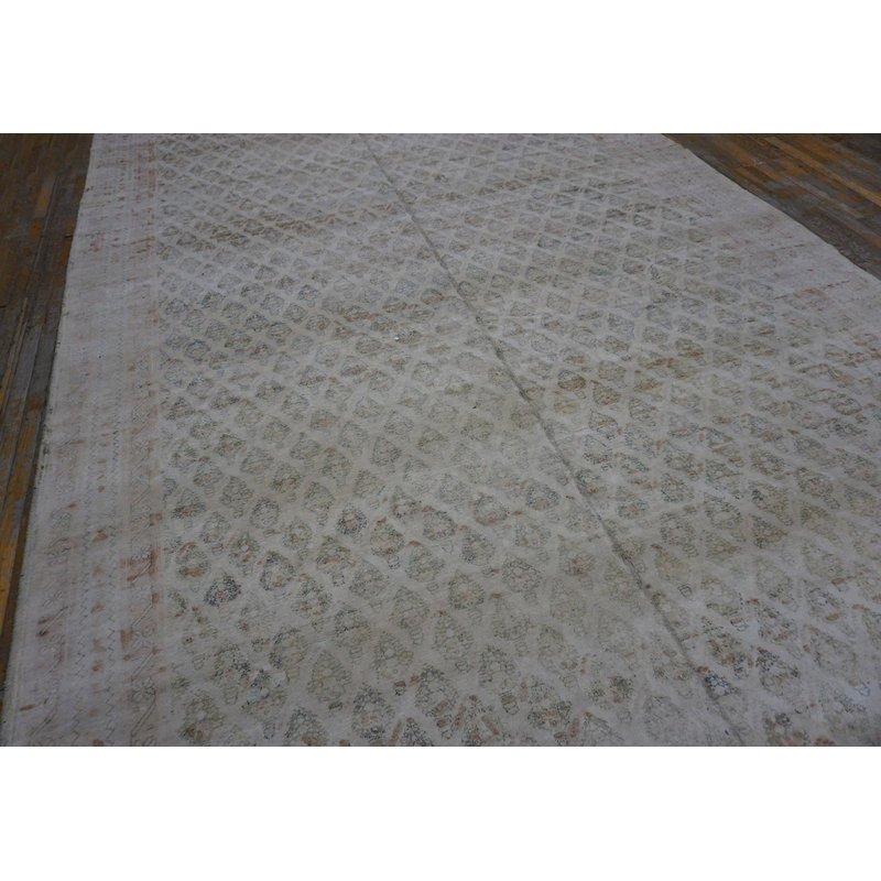 Tapis surdimensionné en coton ivoire Antique Agra