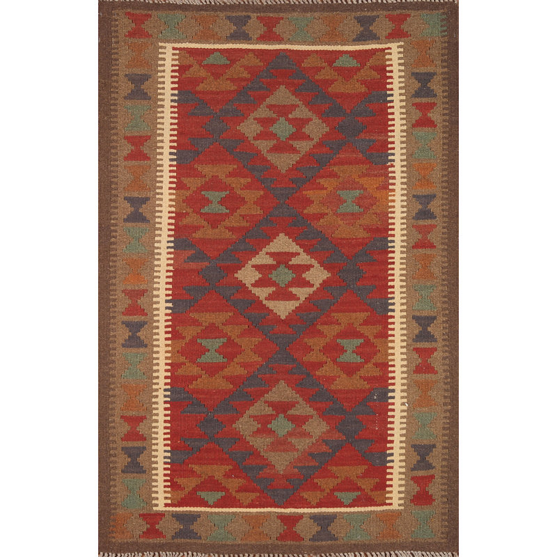Tapis oriental géométrique Kilim 3 x 5