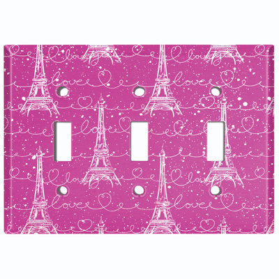 Patterned 3 - Gang Toggle Light Switch Standard Wall Plate