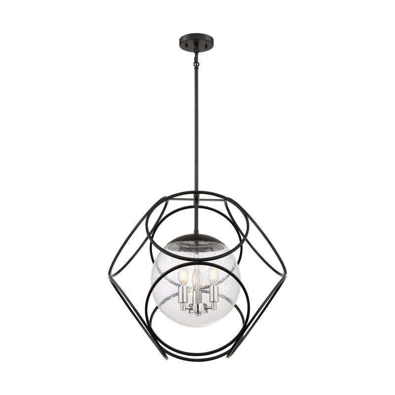 Anita 3 - Light Unique/Statement Pendant, Black/Polished Nickel