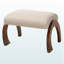 Repose-pieds en tissu beige clair Incanto-586941630