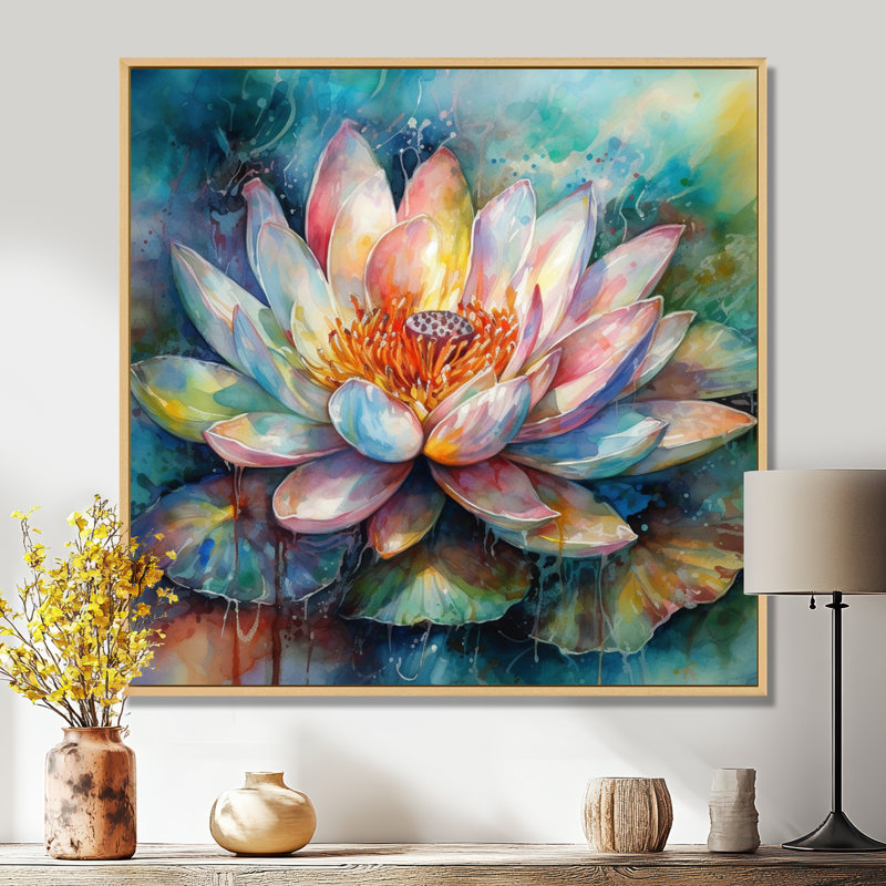 Impression sur toile, H 30 po x l 30 po x P 1 po, Cadre flottant érable