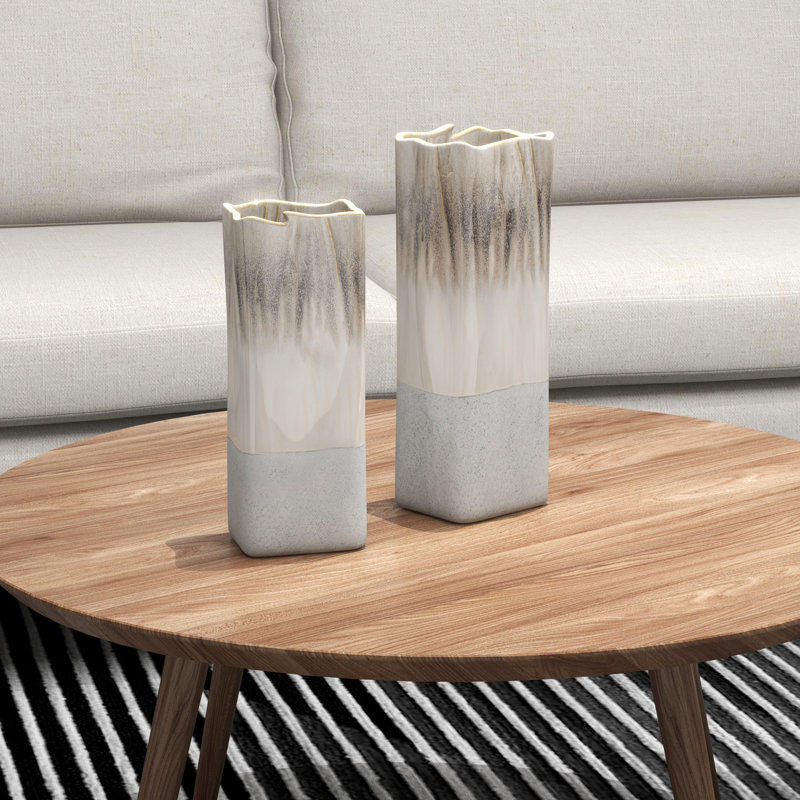 Stathis Handmade Ceramic Table Vase, 12" H x 5" W x 4" D