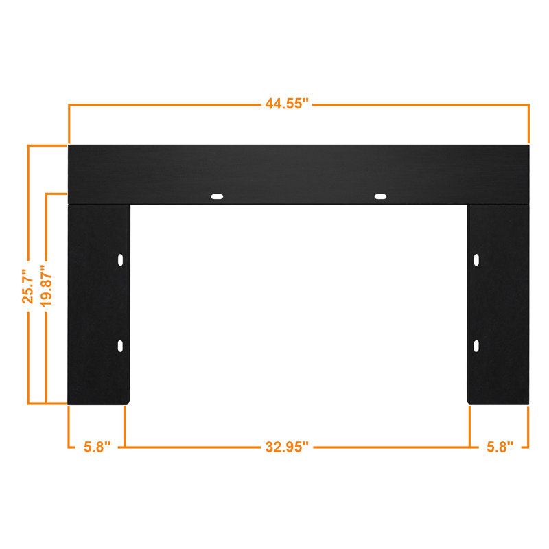 Foyer électrique avec garniture Abryelle, H 25,7 po x l 44,55 po x P 8,84 po