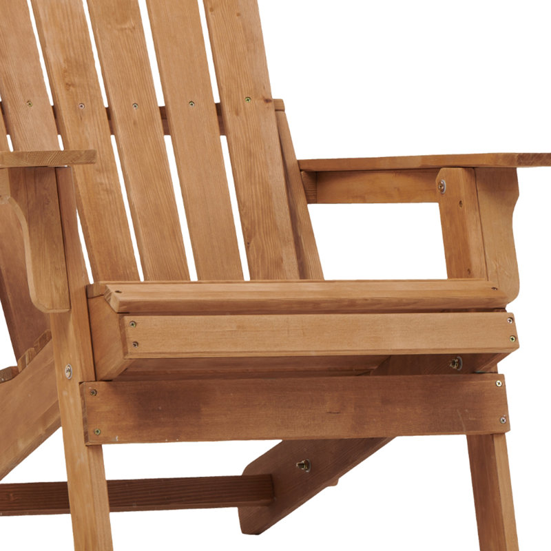 Grande chaise Adirondack pliante pré-assemblée en sapin de Chine - capacité de 330 lb, Marron clair
