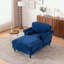 Chaise longue surdimensionnée en chenille avec accoudoirs courbés et coussin moelleux confortable-116857567