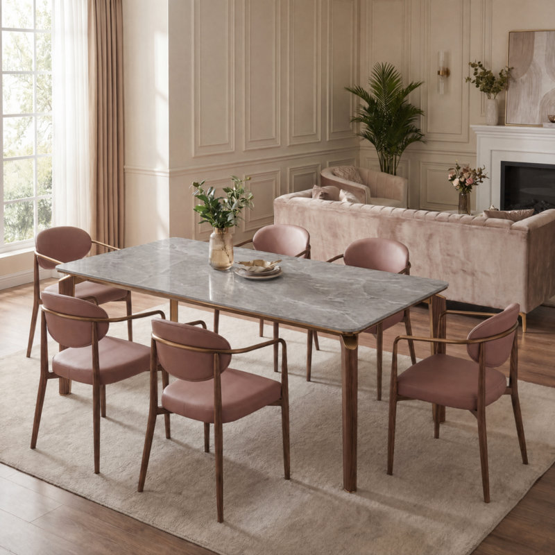 Metal Base Dining Table
