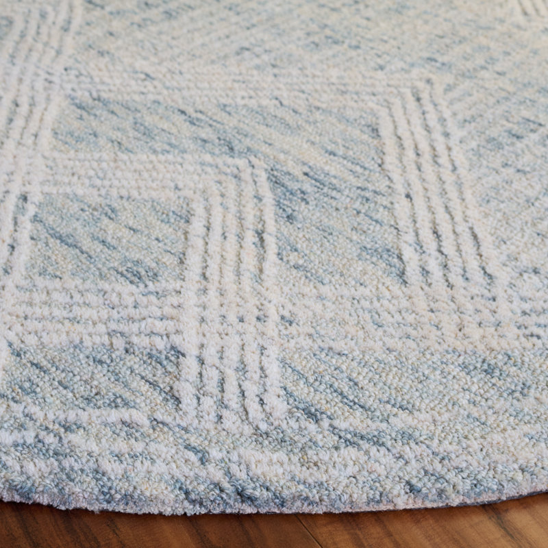Pine Hand Tufted Wool;Cotton Geometric Rug, Round 6'