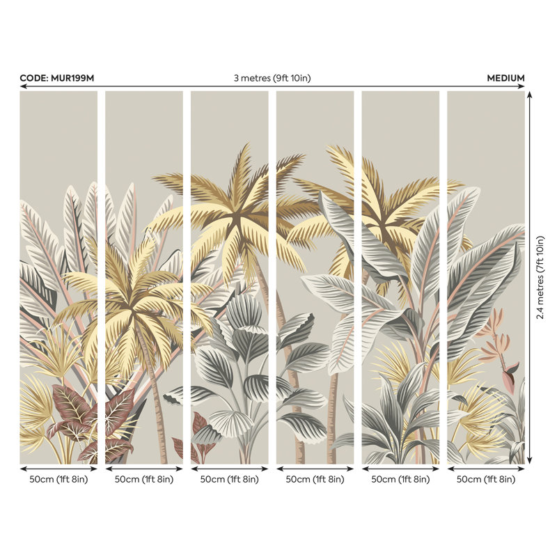 Auberta Mural, 240cm L x 300cm W , Grey