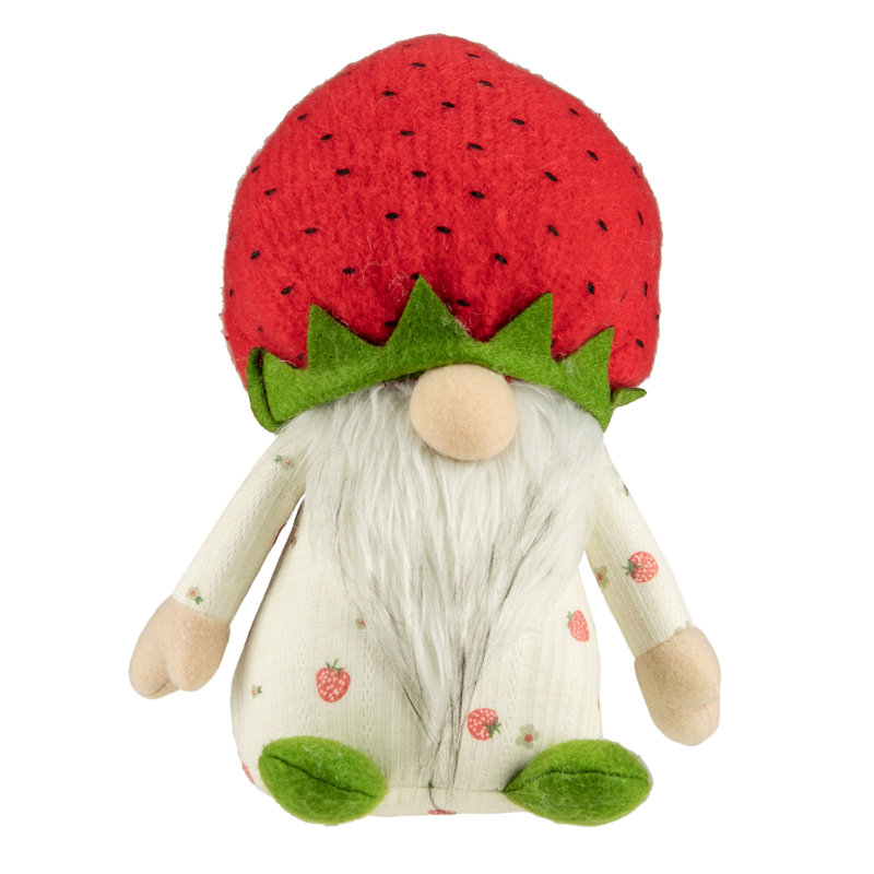 Gnome vert et rouge 9,5 po, Blanc