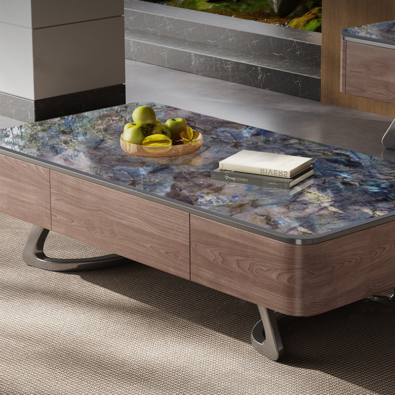 Table rectangulaire légère et luxueuse, H 17,7 po x L 59,1 po x l 31,5 po