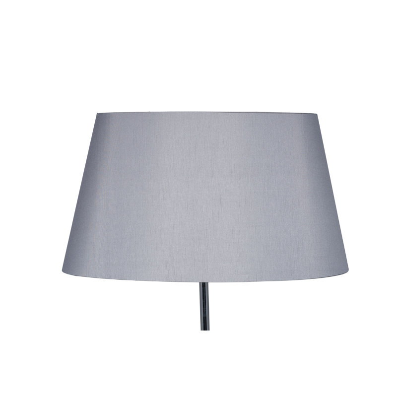 Martha Oval Silk Mix Tapered Lampshade, Steel Grey, 25cm H x 45cm W x 27cm D