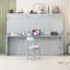 Grand lit gris avec fonction de levage et de bureau hydraulique, peu encombrant, cadre de support de 600 lb, rangement intégré pour le matelas, charnières murales de 10 po, petit design, suggéré-1767002748