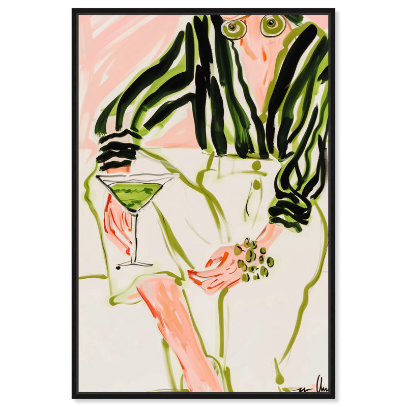 Art mural coloré sur toile Glam Martini par Art Remedy, Toile tendue, H 54 po x l 36 po