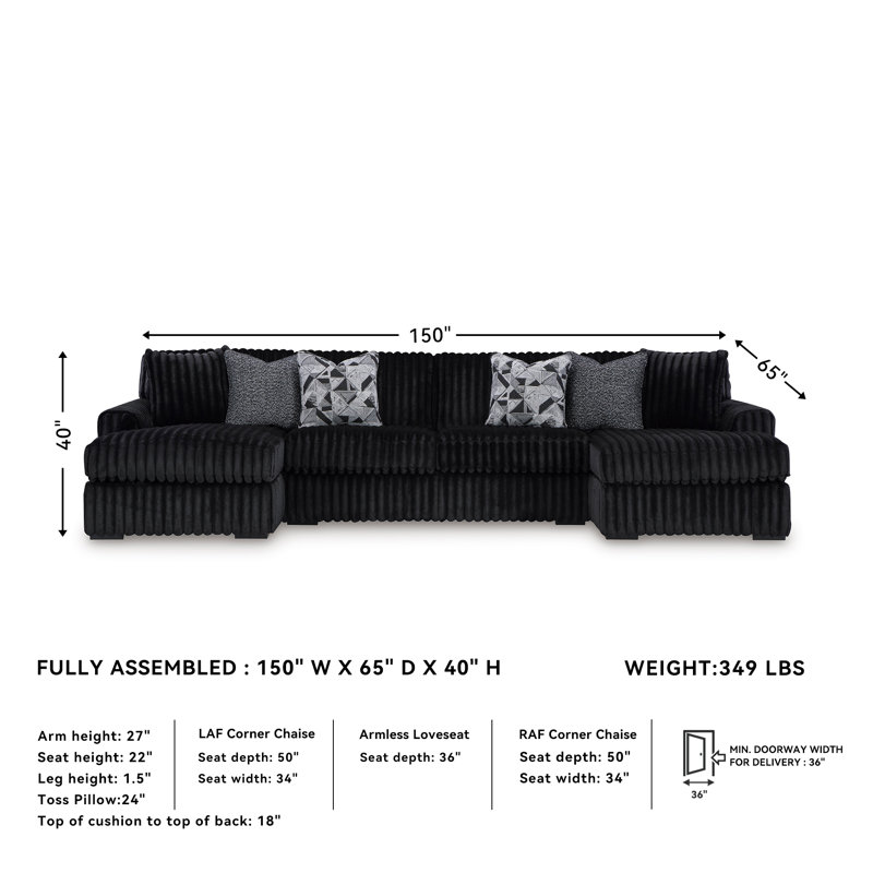 Bridgnorth 3-Piece Sectional With Chaise