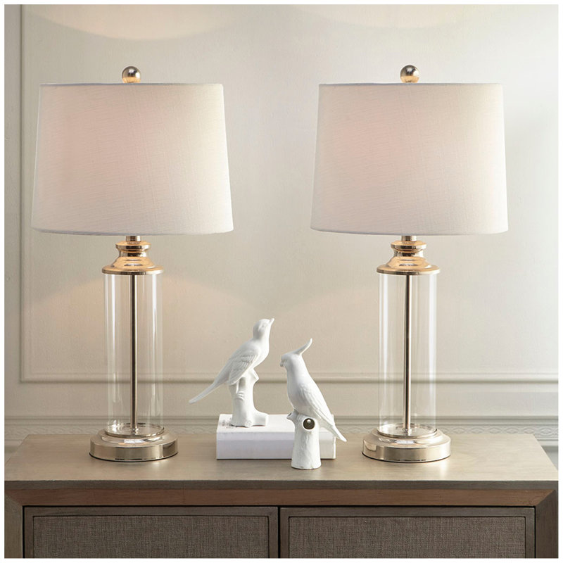 Ensemble de 2 lampes de table Clarity, Argent argent