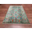 Tapis bleu sarcelle en laine et coton Original