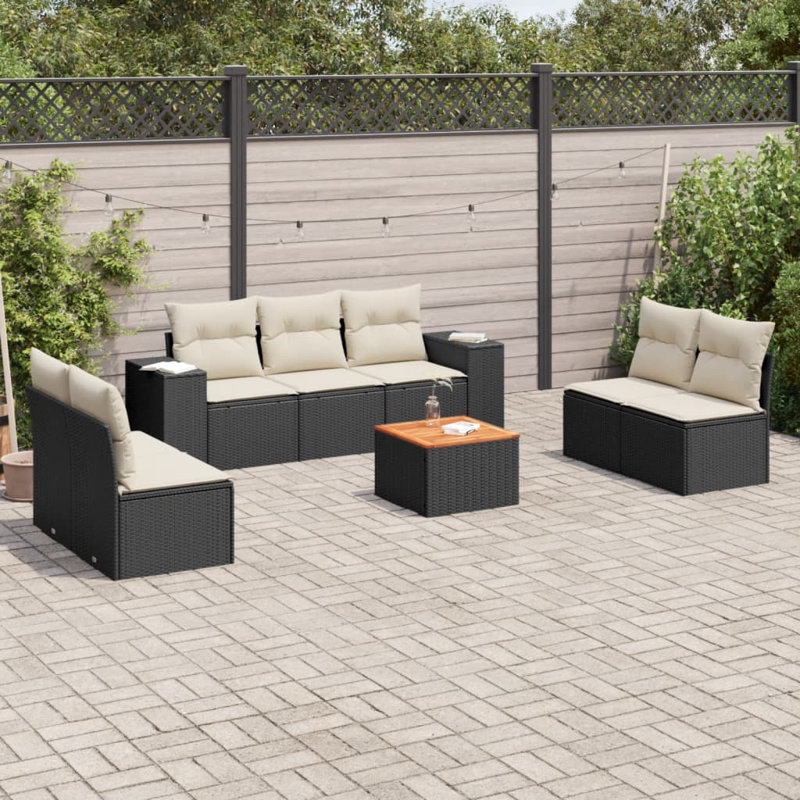 Ensemble de canapé de jardin en rotin poly 8 pièces Vidaxl
