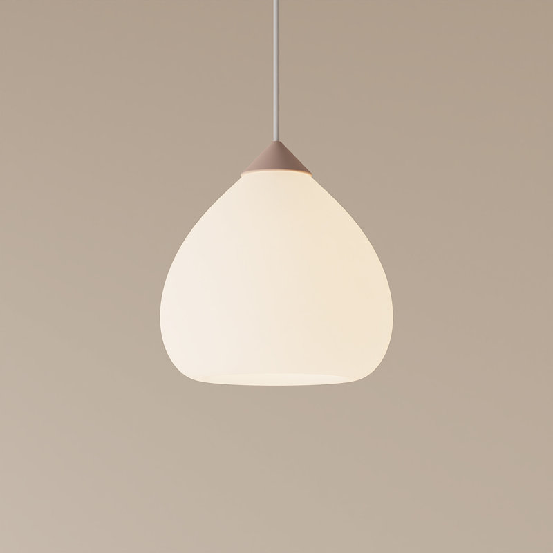 Gulp Pendant Light, 20.6" H x 9.45" W x 9.84" D, Walnut, White