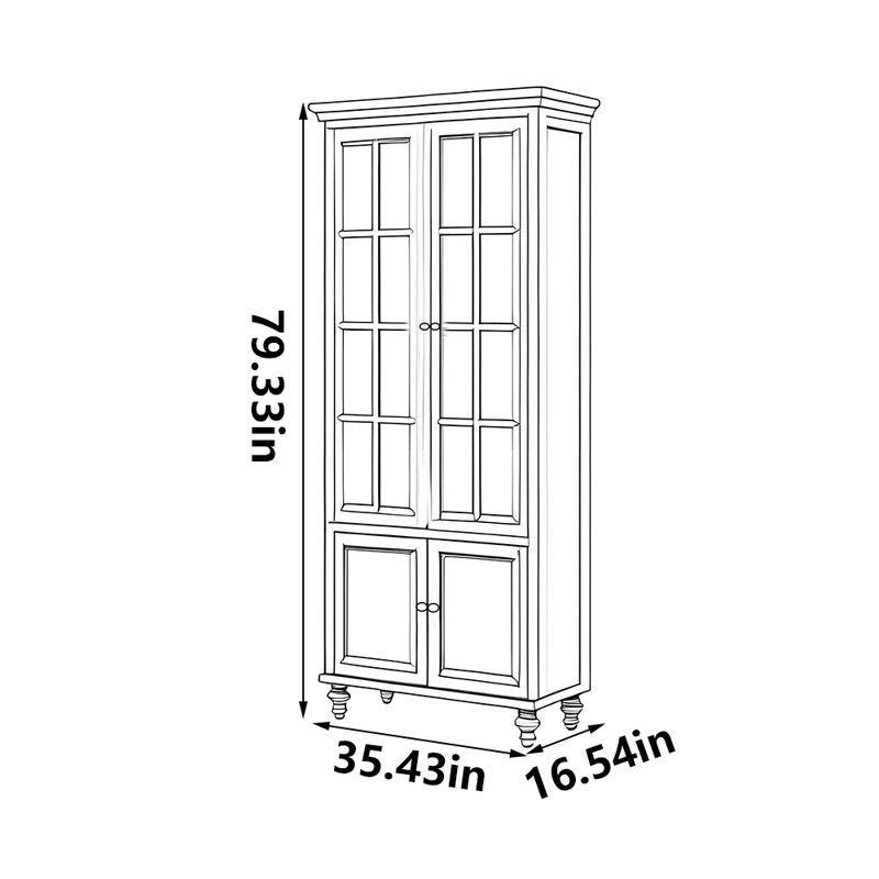 American style solid wood home bookcase