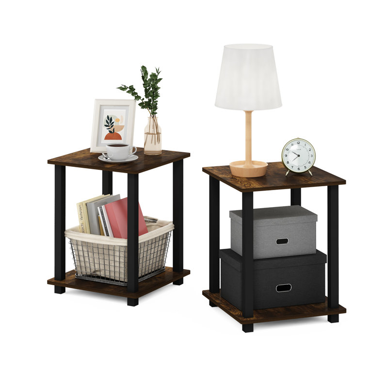 Bianco End Table Set, Amber Pine, Black