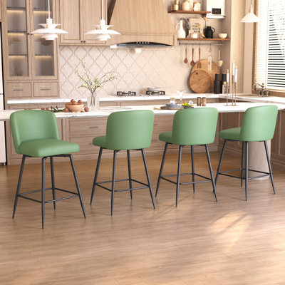 Swivel 26.8'' Faux Leather Counter Stool ( Set Of 4 )