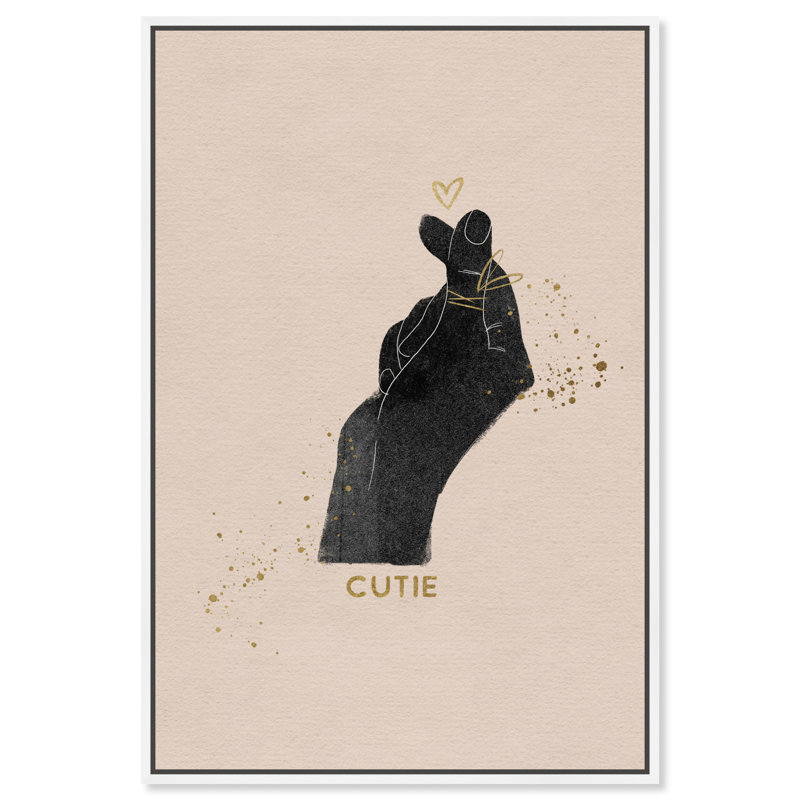 Cutie Hand - Impression sur toile, Cadre blanc, H 24 po x l 16 po