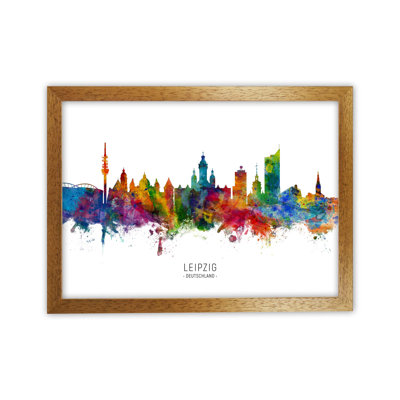 Leipzig Germany Skylineby Michael Tompsett-Graphic Art