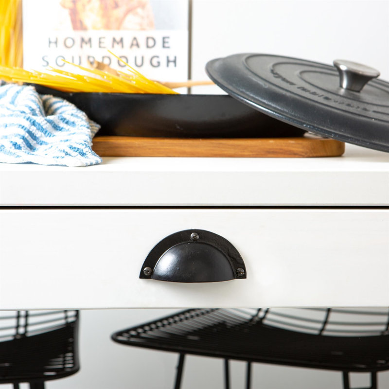 Hammer & Tongs - Curved Cabinet Cup Handle - W95mm x H46mm - Raw