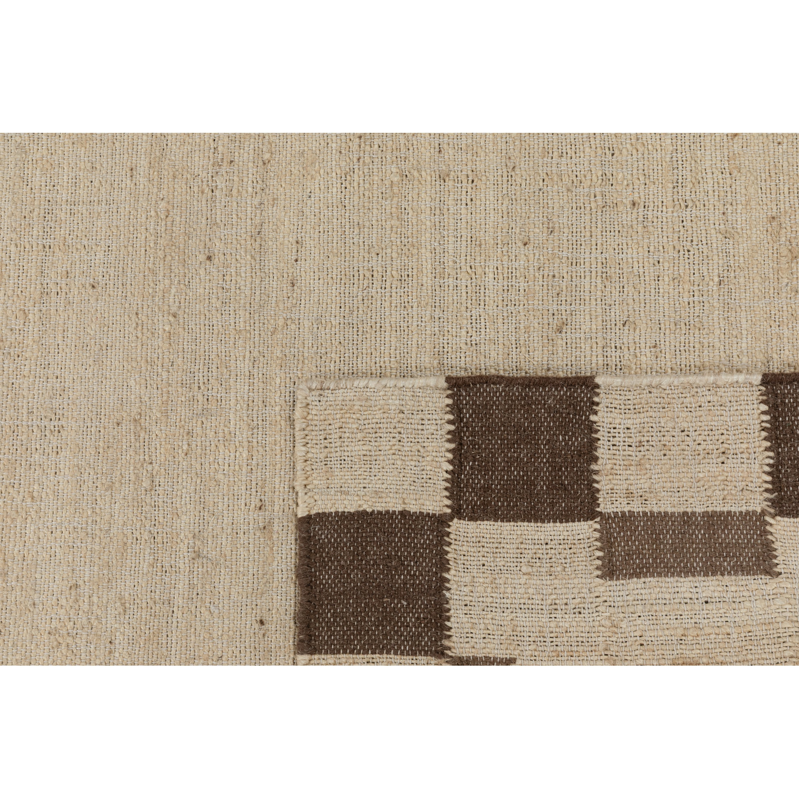 Heidi Checkered Flatweave Jute Rug, Brown, 7'9x9'9