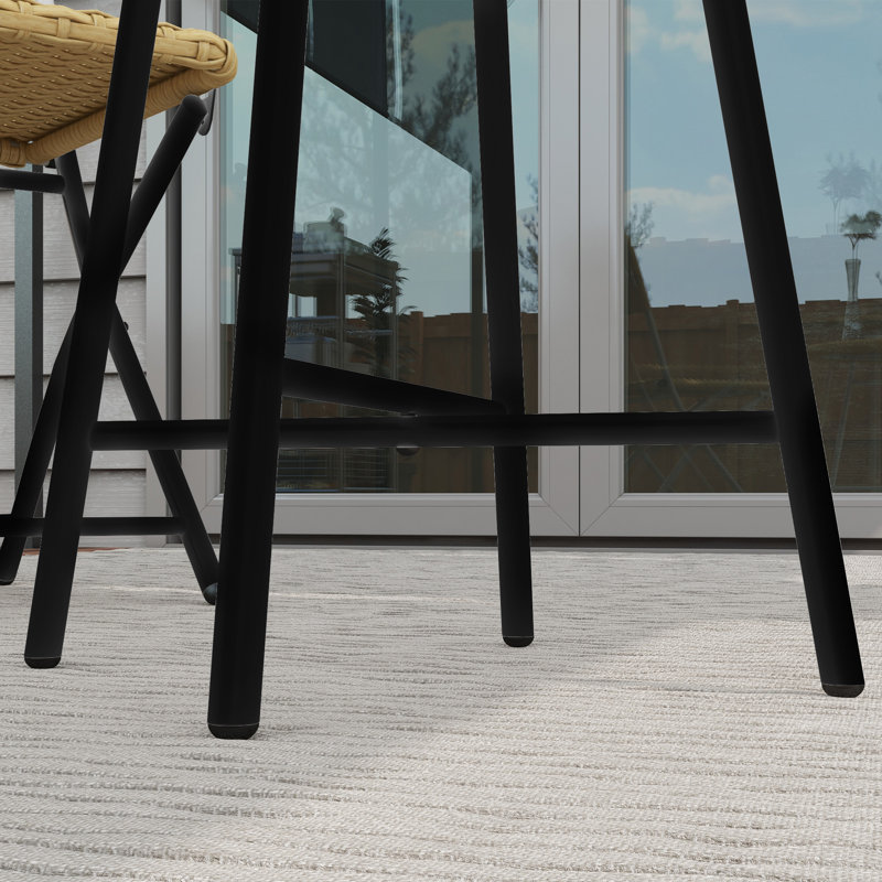 Round Steel Outdoor Side Table - 50 cm W 50 cm D, Brown