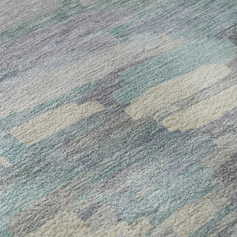 Tapis de qualité supérieure lavable à la machine Mayfield AMF2266, Bleu sarcelle, 10 pi x 14 pi
