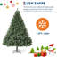 Arbre de Noël artificiel épinette 9 pi avec 1450 branches - pré-éclairé, facile à assembler, charnières en métal et base pliable pour la maison, le bureau et la fête-1283858282-1283858283