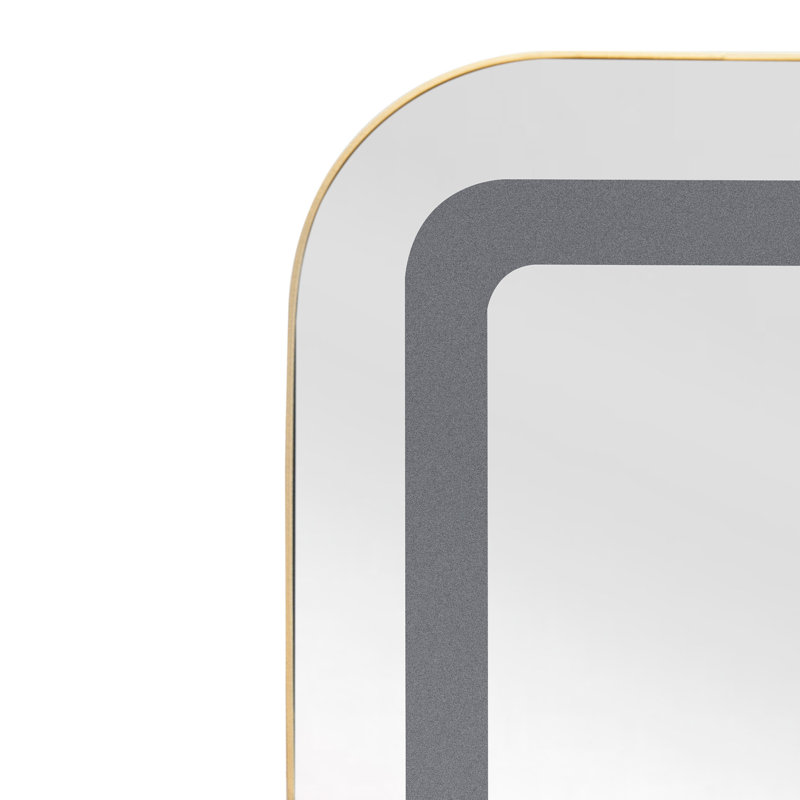 Miroir d'appoint Golden Mirror, 4.6" H x 20.16" W x 32.96" D, Golden