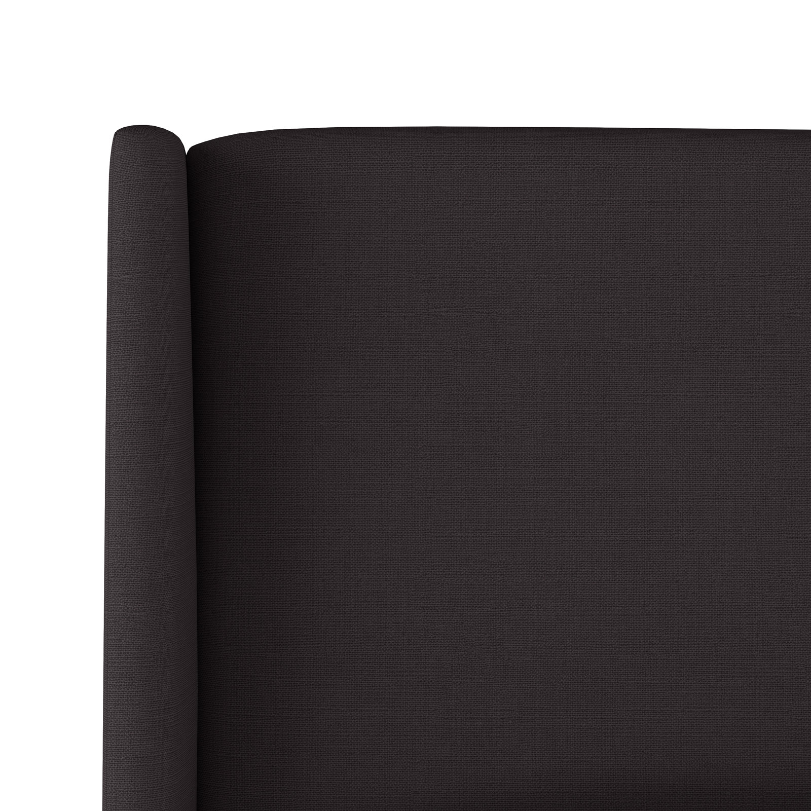 Tilly Linen Upholstered Wingback Bed, Twin, Classic Black Linen