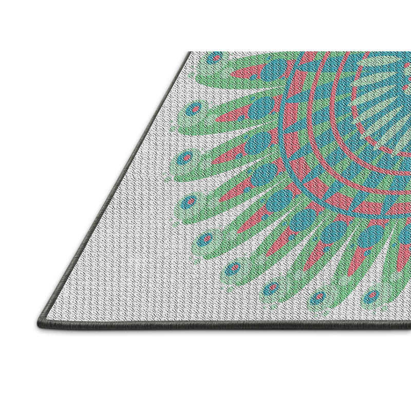 Laine tissée à la main et polyester gris/vert Tapis décoratif, Tapis de couloir 2 pi x 5 pi