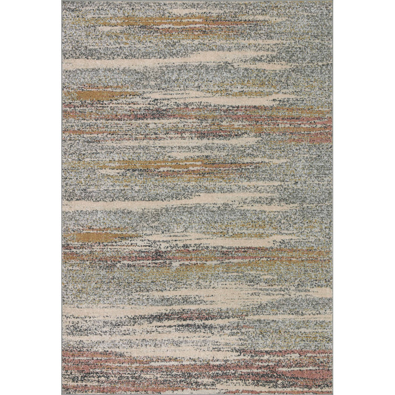 Abstract Grey Area Rug, Rectangle 2'3" x 4'