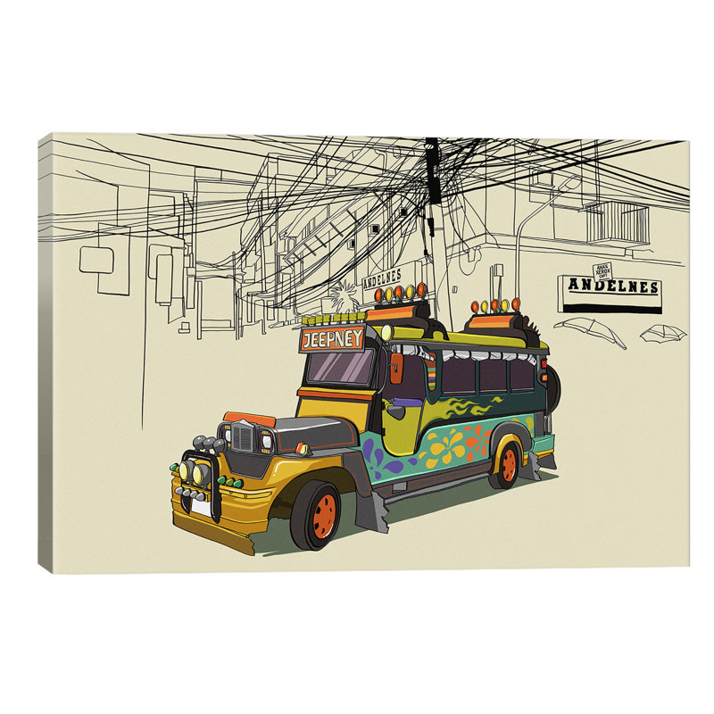 Philippines - Jeepney - Wrapped Canvas Print, 66.04 cm H x 45.72 cm W x 1.91 cm D