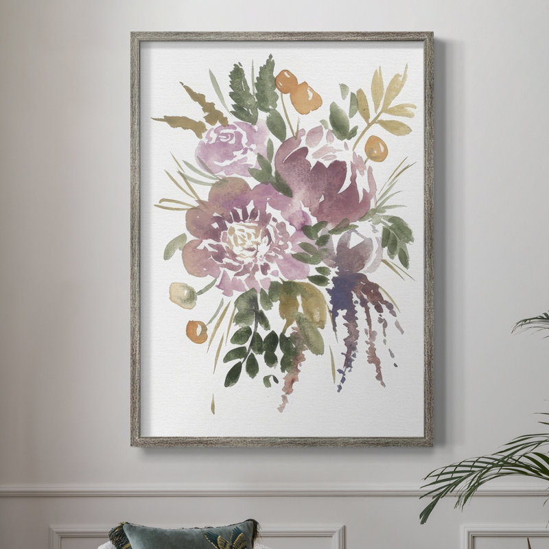 «Spring Fling Bouquet II», reproduction encadrée - bois massif, H 21 po x l 17 po