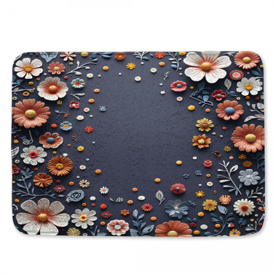 Floral Bath Mat Bohemian Bathroom Decor