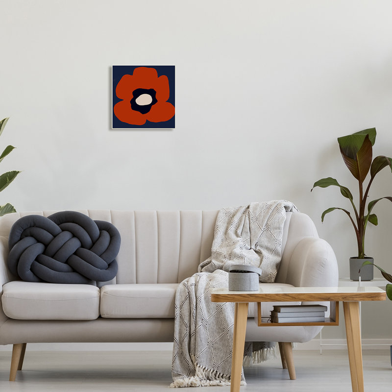 "Bold Red Flower Blossom", formes géométriques modernes, art mural par Deborah Velasquez