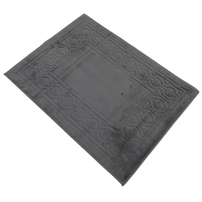 Machine Washable Rug Gray Color Trellis Border Slip Resistant Carpet, Rectangle 2'2" x 3'