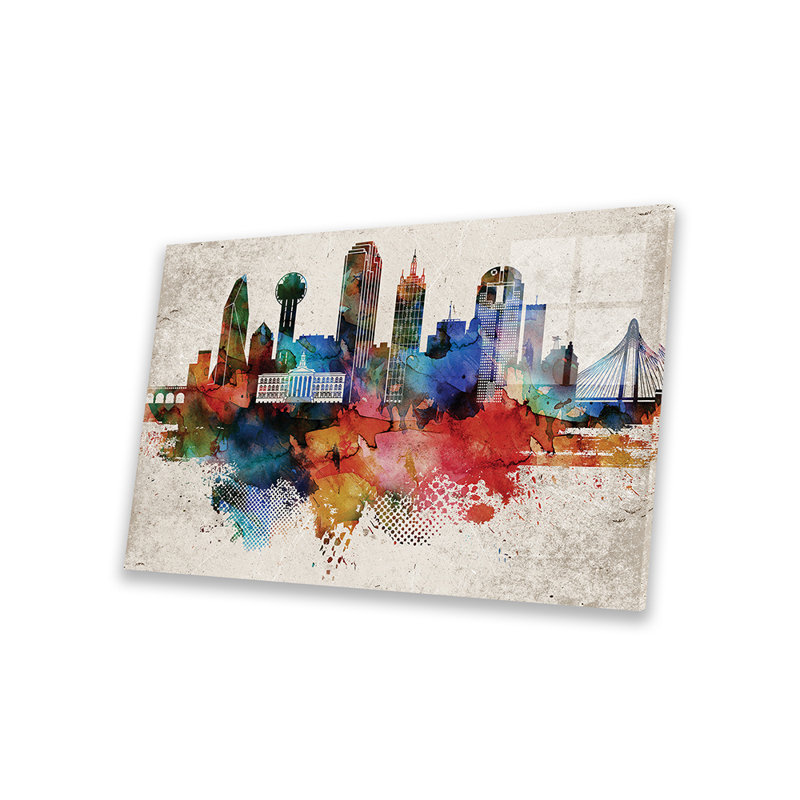 Dallas, impression abstraite sur verre acrylique, H 16 po x l 24 po x P 0,25 po